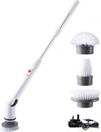 eyliden 360 electric spin scrubber: cordless bathroom surface cleaner with adjustable extension handle and 3 replaceable rotating brush heads - ideal power brush for tile, floor, bathtub, and shower logo