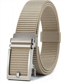 img 4 attached to Men'S Nylon Ratchet Belt W/ Elastic & Outside Tail - Easier To Tighten In Gift Box - 1 3/8" Wide!