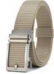 men's nylon ratchet belt w/ elastic & outside tail - easier to tighten in gift box - 1 3/8" wide! logo