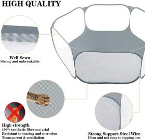 img 2 attached to GABraden Small Animals Tent: Portable, Breathable & Transparent Pet Playpen for Guinea Pig, Rabbits, Hamster, Chinchillas, and Hedgehogs