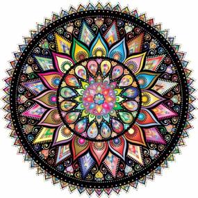img 4 attached to Geometric Colorful Mandala Jigsaw Puzzle With 1000 Pieces And Vibrant Design By Bgraamiens