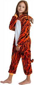 img 1 attached to Окунитесь в комфорт с детской пижамой ABENCA'S Tiger Onesie - идеально подходит для Рождества, Хэллоуина и косплея!