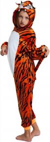 img 3 attached to Окунитесь в комфорт с детской пижамой ABENCA'S Tiger Onesie - идеально подходит для Рождества, Хэллоуина и косплея!