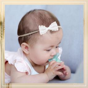 img 3 attached to 🌸 Cute and Comfy Baby Girls Lace Headbands with Hair Bows - Perfect for Newborns, Infants, Toddlers, and Kids