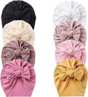 newborn top knot baby hat: turban style head wrap cap for baby girls - infant beanie for hospital and toddler логотип