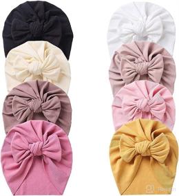 img 4 attached to Newborn Top Knot Baby Hat: Turban Style Head Wrap Cap for Baby Girls - Infant Beanie for Hospital and Toddler