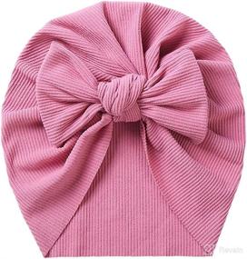 img 2 attached to Newborn Top Knot Baby Hat: Turban Style Head Wrap Cap for Baby Girls - Infant Beanie for Hospital and Toddler