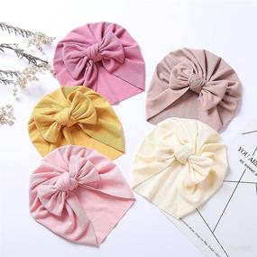 img 1 attached to Newborn Top Knot Baby Hat: Turban Style Head Wrap Cap for Baby Girls - Infant Beanie for Hospital and Toddler