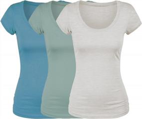 img 4 attached to Value Pack Junior Plus Sizes Emmalise Short Sleeve Scoop Neck Tee For Women