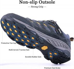 img 3 attached to Men'S Hiking Shoes Breathable Lightweight Anti-Slip Support Cushioned Soft Lace-Up Tear-Resistant For Outdoor Trekking Walking