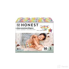img 4 attached to 🌱 HONEST Club Box Eco-Friendly Size 5 Diapers, 50 Count: Clean Conscious, Pride, Love for All