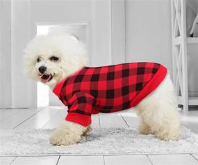 img 3 attached to 🐾 Small Dog Fleece Sweater in Buffalo Plaid - Soft, Thickening, and Warm Puppy Clothes for Small Dogs Girl & Boy