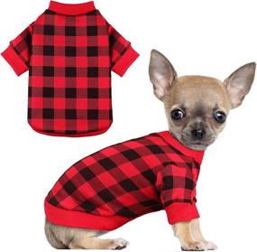 img 4 attached to 🐾 Small Dog Fleece Sweater in Buffalo Plaid - Soft, Thickening, and Warm Puppy Clothes for Small Dogs Girl & Boy