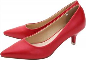 img 4 attached to Step Up Your Style With PPXID Women'S Pointed Toe Mid Heel Pumps!