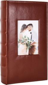 img 4 attached to RECUTMS 300 Pocket PU Leather 4X6 Photo Album – Perfect For Weddings, Graduations, And Travels