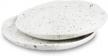 7 inch ceramic stoneware appetizer plates, set of 2 - hand-molded mottled spotted speckled glossy white with black logo