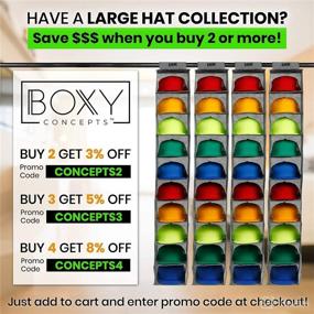 img 3 attached to 🧢 Boxy Concepts Hat Rack - 10 Shelf Hanging Closet Baseball Cap Organizer - Caps Storage with Hat Hanger - Simple Hat Holder & Baseball Hat Storage – Protect Your Caps