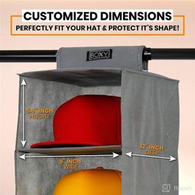 img 2 attached to 🧢 Boxy Concepts Hat Rack - 10 Shelf Hanging Closet Baseball Cap Organizer - Caps Storage with Hat Hanger - Simple Hat Holder & Baseball Hat Storage – Protect Your Caps