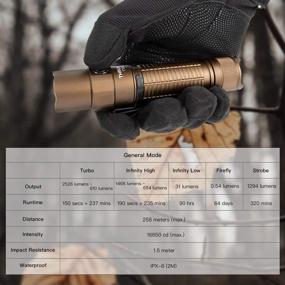 img 1 attached to ThruNite TT20 Rechargeable Flashlight, Momentary-On Tail Switch, High 2526 Lumen Bright Output Turbo Mode, USB C Rechargeable, 258 Meters Beam Distance, For Hunting, Hiking - Desert Tan CW