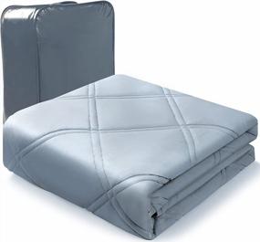 img 4 attached to Premium 11Lbs Grey Twin Cooling Weighted Blanket For 110-130Lbs - Winthome Adult Cotton Cover (51"X70") Glass Beads Heavy Blanket.