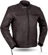 🏍️ first mfg co - best rated - men's motorcycle leather jacket , men’s leather jacket for riding logo