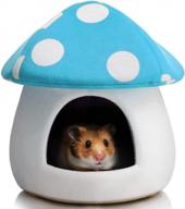 cozy blue mushroom mini house for small pets: hollypet warm bed for hamsters, hedgehogs, rats, and guinea pigs logo