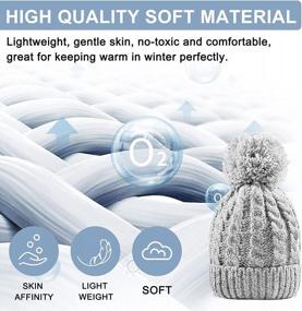 img 2 attached to Thick Cable Knit Ski Cap With Warm Fleece Lining For Women'S Winter Beanie