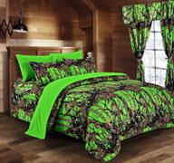 🛏️ regal comfort biohazard green full/queen 3pc comforter set: complete with 2 pillow cases for ultimate coziness logo