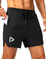 men's 5 inch lightweight quick dry workout running shorts with 3 pockets for soccer gym athletic activities logo