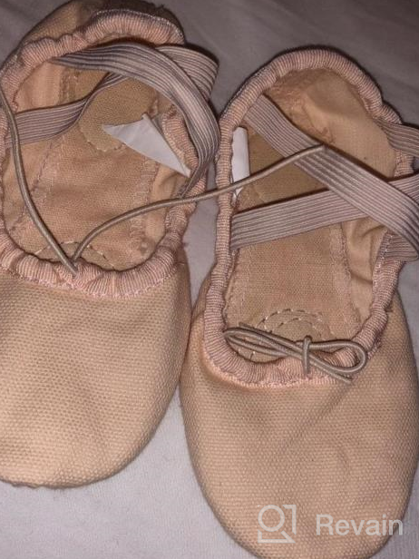 img 1 attached to 🩰 Girls’ Pink Canvas Dance Slipper - Ballet Shoes for Gymnastics, Yoga, and More - Big Kid, Little Kid, Toddler, Women review by Jessica Lange