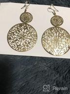 img 1 attached to IDB Double Circle Filigree Drop Earrings - Silver and Gold Tones - 3.25" Length x 1.81" Wide review by Pamela Warfield