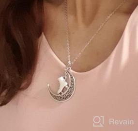 img 7 attached to 🌙 BEKECH Skater Necklace: Embrace Your Love for Ice Skating with a Stylish Crescent Moon Pendant