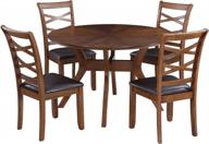 набор резиновых круглых обеденных столов из массива дерева на 4-5 предметов со стульями, 48 ''d × 30 дюймов h от laluz логотип