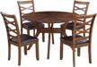 rubber solid wood round dining table set for 4 - 5 piece dining set with chairs, 48''d × 30" h by laluz logo