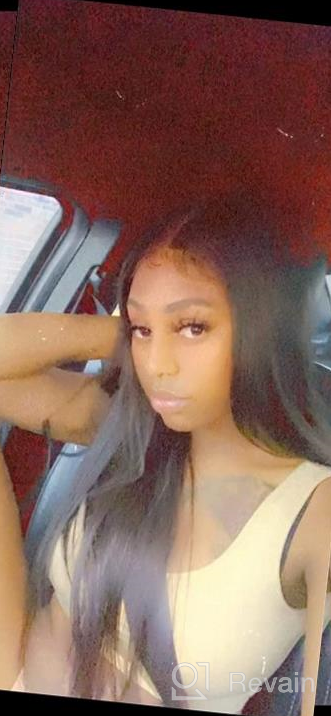 img 1 attached to 👩 ALLRUN Brazilian Body Wave Lace Front Wigs for Black Women - 30 Inch Human Hair Wigs with Pre Plucked Hairline and Baby Hair review by Tony Trotter