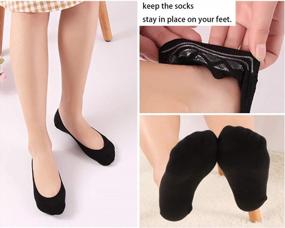 img 2 attached to Низкие нескользящие носки-невидимки для женщин - 5 пар удобных невидимых хлопковых носков (размер 5-8)