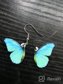 img 6 attached to Bonsny Morpho Menelaus Butterfly Earrings: Stunning Fashion Insect Jewelry for Women and Girls