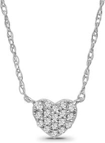 img 4 attached to 💎 Sterling Silver Diamond Pendant Necklace: Exquisite Girls' Jewelry at Necklaces & Pendants