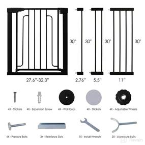 img 3 attached to 🚪 Beberoad Love Baby & Pet Safety Gate: Secure Your Doorway & Stairway | Extension Kit Included | Screw, Wall-Cup & Pressure Mounted | Adjustable Width 29.5"-51.5