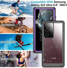 img 3 attached to Водонепроницаемый корпус Samsung Galaxy S22 Ultra 5G 6,8 дюйма со встроенной защитной пленкой для экрана, противоударная защита IP68 для всего корпуса на 360 ° - фиолетовый