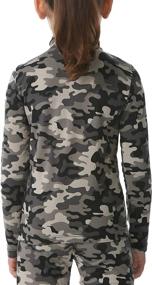 img 2 attached to 👕 Active Camouflage Crewneck Girls' Clothing with Stretch Fleece Layers