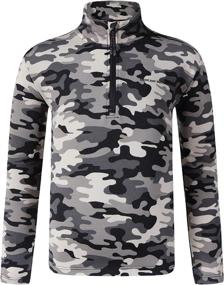 img 1 attached to 👕 Active Camouflage Crewneck Girls' Clothing with Stretch Fleece Layers