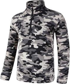 img 4 attached to 👕 Active Camouflage Crewneck Girls' Clothing with Stretch Fleece Layers