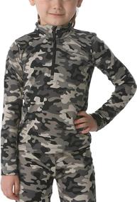 img 3 attached to 👕 Active Camouflage Crewneck Girls' Clothing with Stretch Fleece Layers