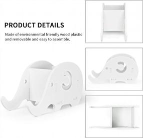 img 3 attached to MOKANI Desk Supplies Organiser: Cute Elephant Pencil Holder & Multifunctional Office Accessories For Desk Decoration With Cell Phone Stand, Christmas Gifts!