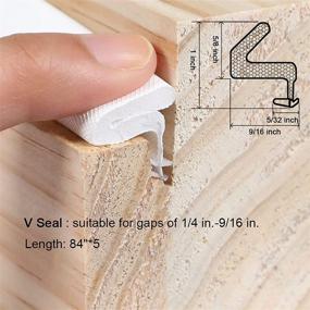 img 3 attached to 9/16" X 5/8" White V-Shaped Door Seal Strip - 35Ft Fowong Kerf Weather Stripping.