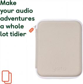 img 2 attached to Yoto Audio Card Case In Warm Grey - Storage For 64 Yoto Cards And Yoto Player, Mini Audio Cards For Kids - Zipper Closure, Perfect For Boys And Girls