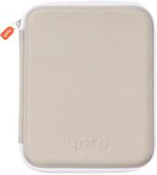 yoto audio card case in warm grey - storage for 64 yoto cards and yoto player, mini audio cards for kids - zipper closure, perfect for boys and girls logo