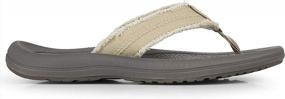 img 2 attached to Get Your Outdoor Adventure On With These Comfortable Mens Khaki Flip Flop Sandals!