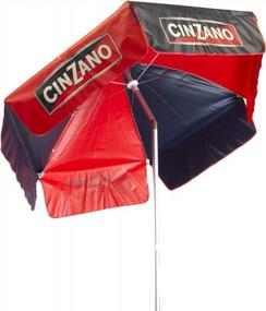 img 3 attached to Cinzano Red And Blue 6' Vinyl Patio Pole Umbrella By DestinationGear Heininger 1378 - Perfect Addition To Your Outdoor Space!